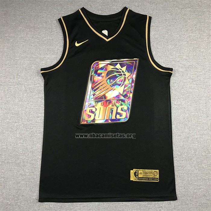 Camiseta Golden Edition Phoenix Suns Devin Booker NO 1 2021-22 Negro